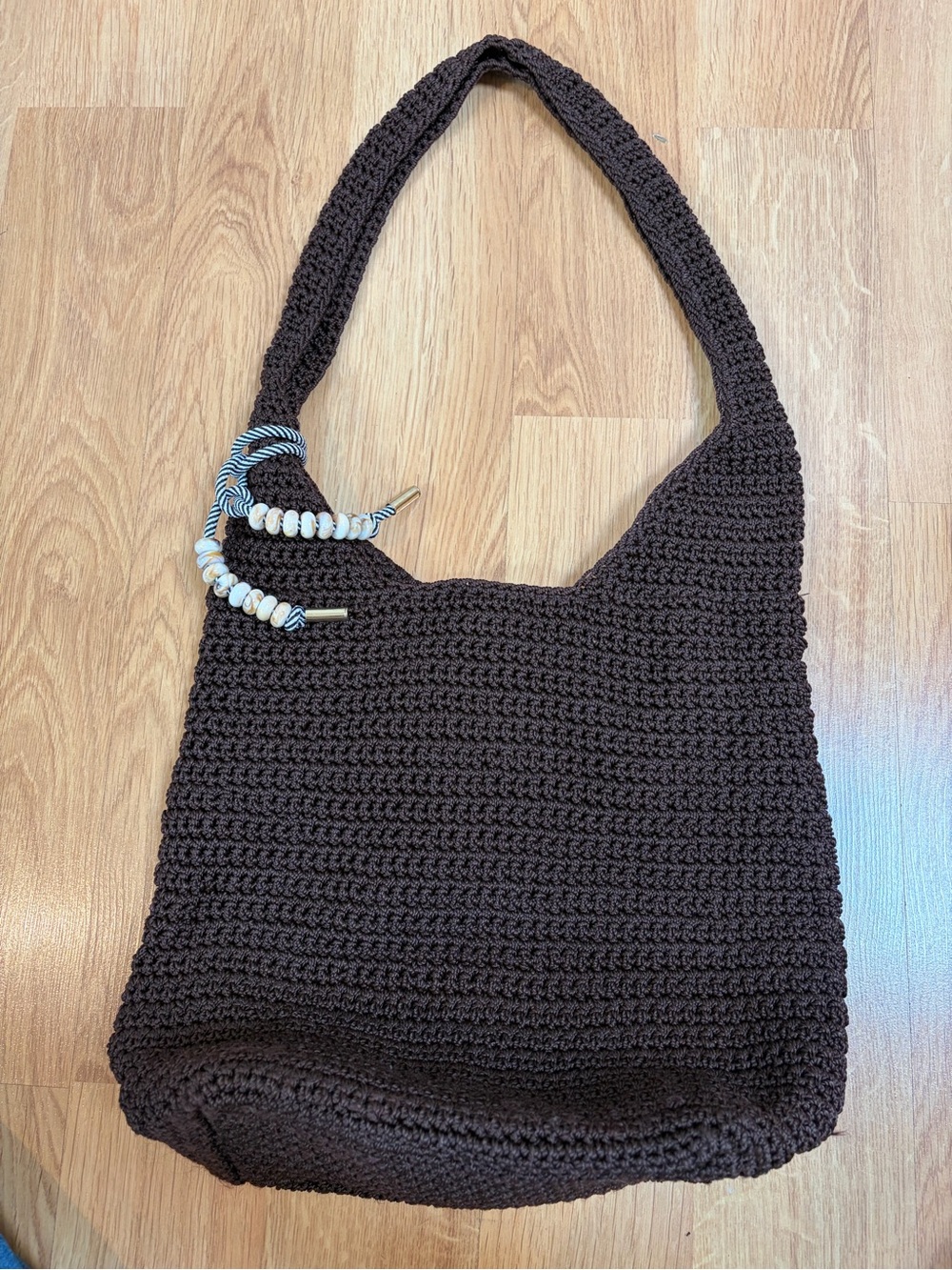 Tommy Bahama Chocolate Brown Slouchy Crochet Bag